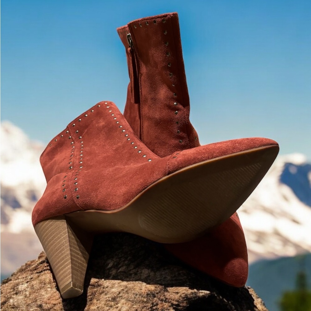 Universal Thread Maroon Rust Studded Bootie Boot.… - image 8